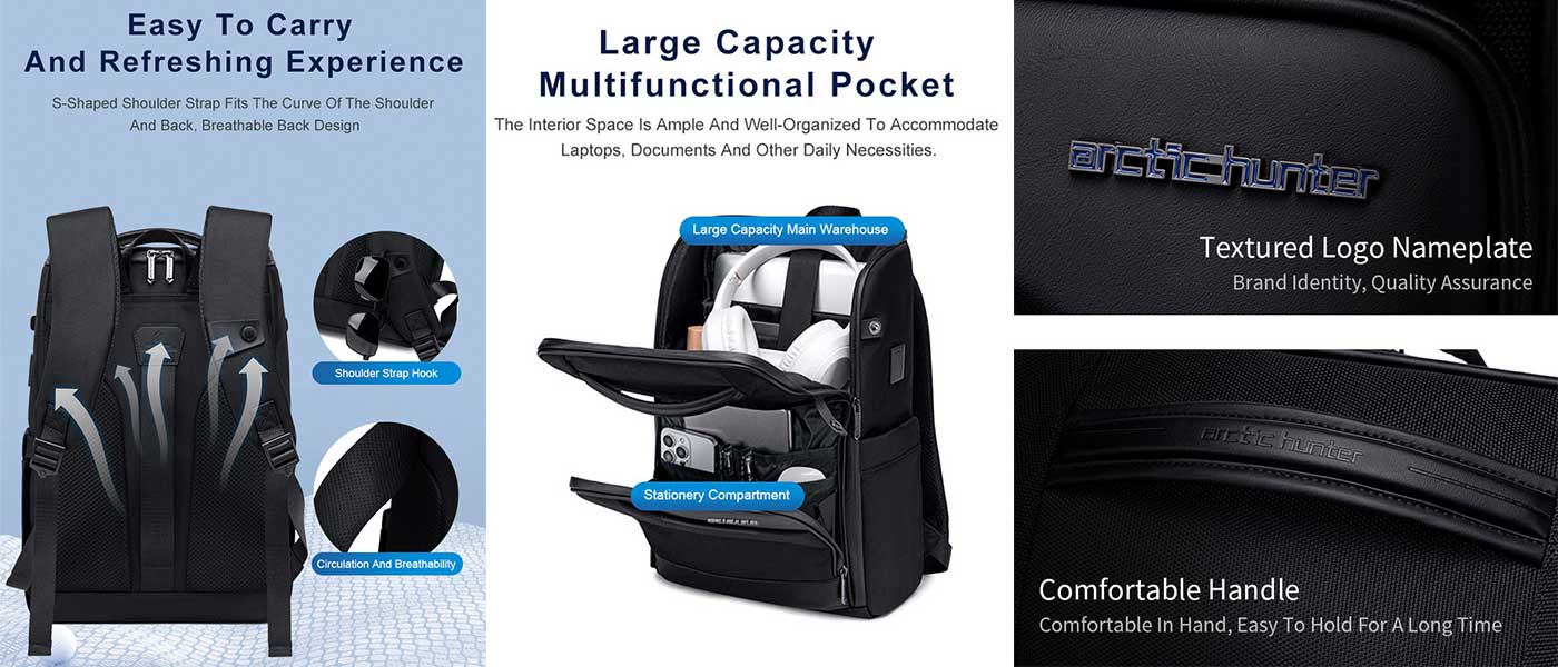 کوله پشتی آرکتیک هانتر مدل Arctic hunter B00675 مناسب لپ تاپ 15.6 اینچی